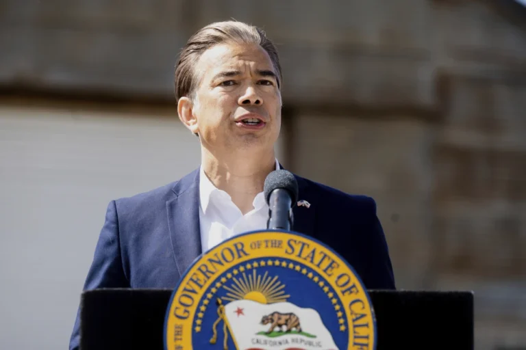 California Attorney General Rob Bonta speaks during a news conference April 16, 2025, in Ceres, Calif. (AP Photo/Noah Berger, File)