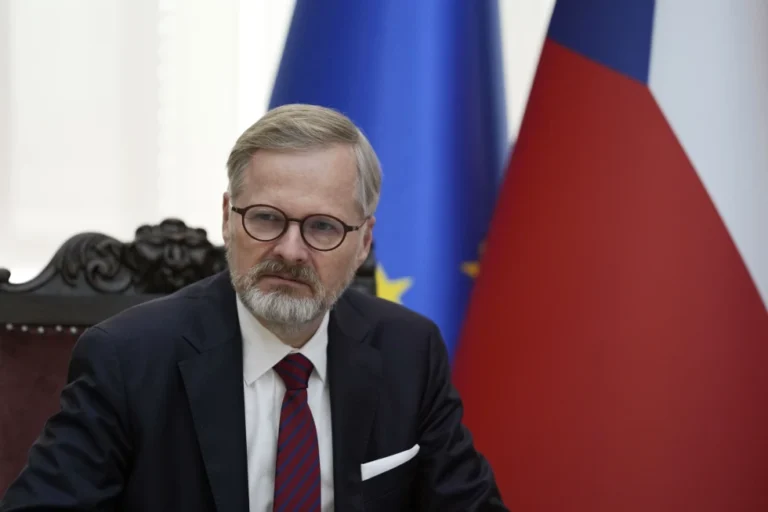 Czech Republic’s Prime Minister Petr Fiala listens his Serbian counterpart Milos Vucevic during talks at the Serbia Palace in Belgrade, Serbia, Wednesday, Nov. 6, 2024. (AP Photo/Darko Vojinovic, File)