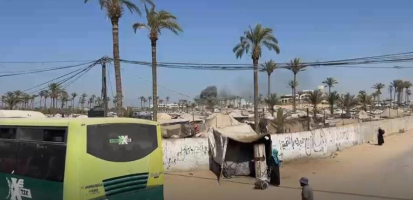 (Smoke was seen rising after strikes hit Deir al-Balah in the Gaza Strip on Sunday. It comes as the Israeli military published new evacuation warnings for areas of central Gaza on Sunday, in one of the few areas where the military has rarely operated with ground troops.)