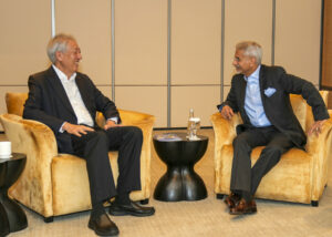 **EDS: THIRD PARTY IMAGE** In this image posted by @DrSJaishankar via X on July 13, 2025, Union External Affairs Minister S Jaishankar during a meeting with Chairman-designate of Temasek Holdings Teo Chee Hean, in Singapore. (@DrSJaishankar on X via PTI Photo)(PTI07_13_2025_000127B)