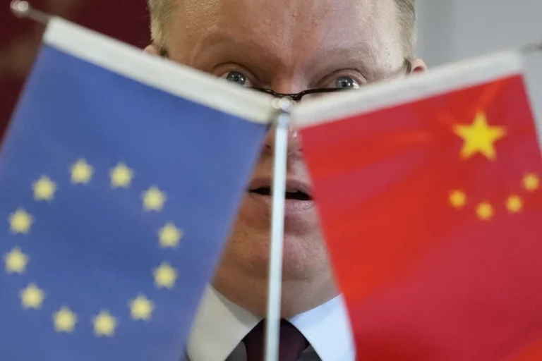 President of the European Union Chamber of Commerce in China Jens Eskelund talks during a press conference for the latest report on European companies in China on Thursday, Jan. 9, 2025, in Beijing. (AP Photo/Aaron Favila, File)