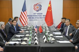 (U.S. Secretary of State Marco Rubio met with Chinese Foreign Minister Wang Yi in Malaysia on Friday. The high-stakes meeting comes as tensions grow between Washington and Beijing over issues from trade to security and China’s support for Russia’s war in Ukraine. AP)