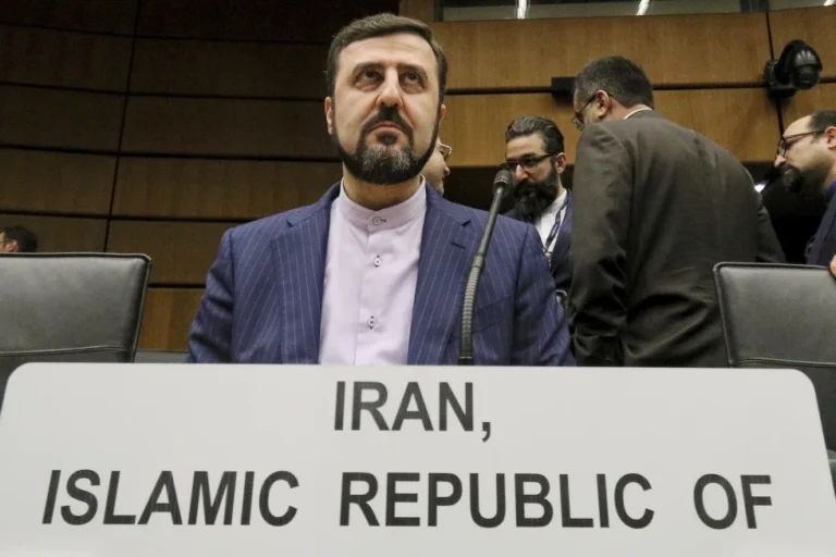 (Ian’s Ambassador to the International Atomic Energy Agency, IAEA, Kazem Gharibabadi, waits for the start of the IAEA board of governors meeting at the International Center in Vienna, Austria, Nov. 21, 2019.  AP Photo: Ronald Zak, File)