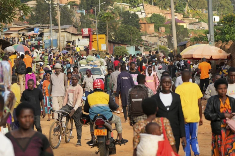 Traders at Nyabugogo market on the outskirts of Kigali, Rwanda, April 4, 2024. (AP Photo/Brian Inganga, File)