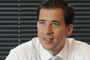 (In this Oct. 18, 2010 file photo, then-Illinois Democratic U.S. Senate candidate Alexi Giannoulias speaks during an interview with the Associated Press in Chicago. (AP Photo/M. Spencer Green, File)