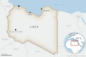 (This is a locator map for Libya with its capital, Tripoli.  AP Photo)
