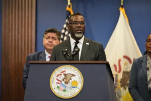 (Chicago Mayor Brandon Johnson speaks during a press conference Tuesday, Sept. 2, 2025, in Chicago. AP Photo: Kiichiro Sato)