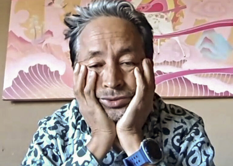 **EDS: SCREENGRAB VIA PTI VIDEOS** Leh: Climate Activist Sonam Wangchuk speaks after protest erupted regarding the demand to advance the proposed talks with the Centre on extension of Sixth Schedule as well as statehood to Ladakh, Wednesday, Sept. 24, 2025. Sonam ended his 15-day hunger strike amid ongoing clashes. (PTI Photo)(PTI09_24_2025_000304B)