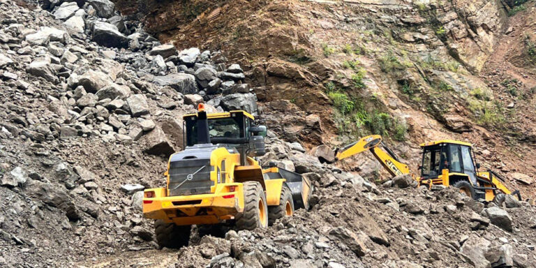 landslide debris in Kalikot