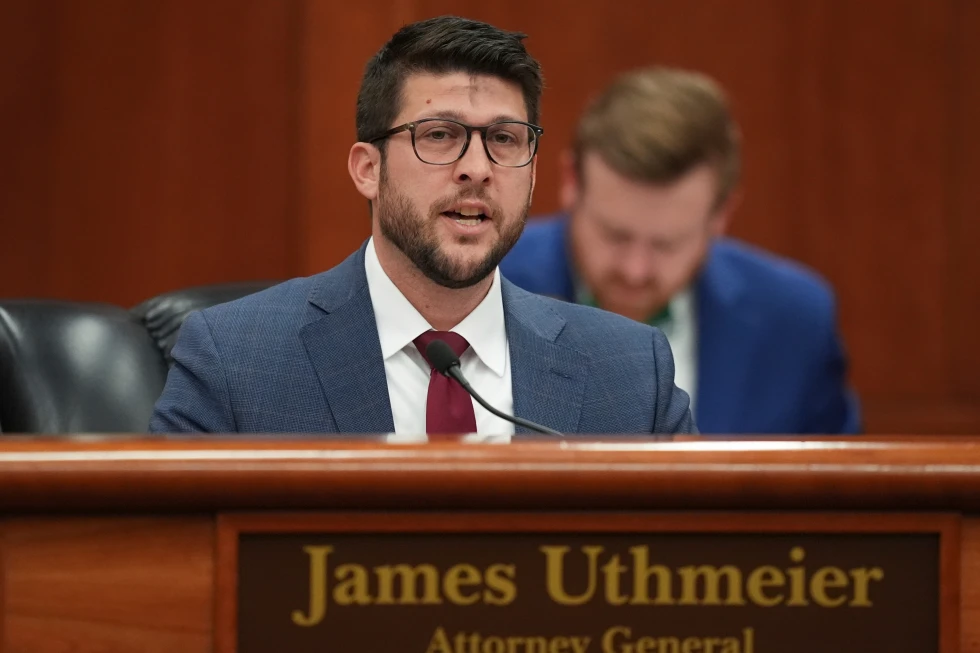 (Florida Attorney General James Uthmeier speaks during a meeting at the Florida capitol in Tallahassee, Fla., March 5, 2025.  AP Photo: Rebecca Blackwell, File)
