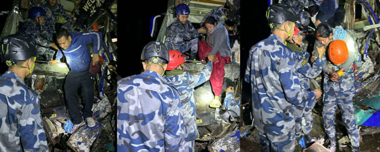 Bus accident in Chitwan