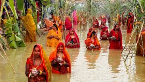 Chhath devotees