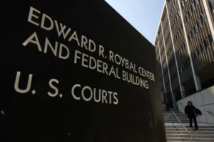 (The Edward R. Roybal Center and Federal Building is seen Wednesday, Oct. 22, 2025, in Los Angeles. AP Photo: Ethan Swope)