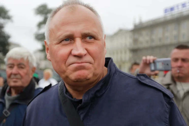 (Veteran Belarusian opposition activist Mikalai Statkevich is seen at a protest in Minsk, Belarus, on Sept. 8, 2017. (AP Photo, File)