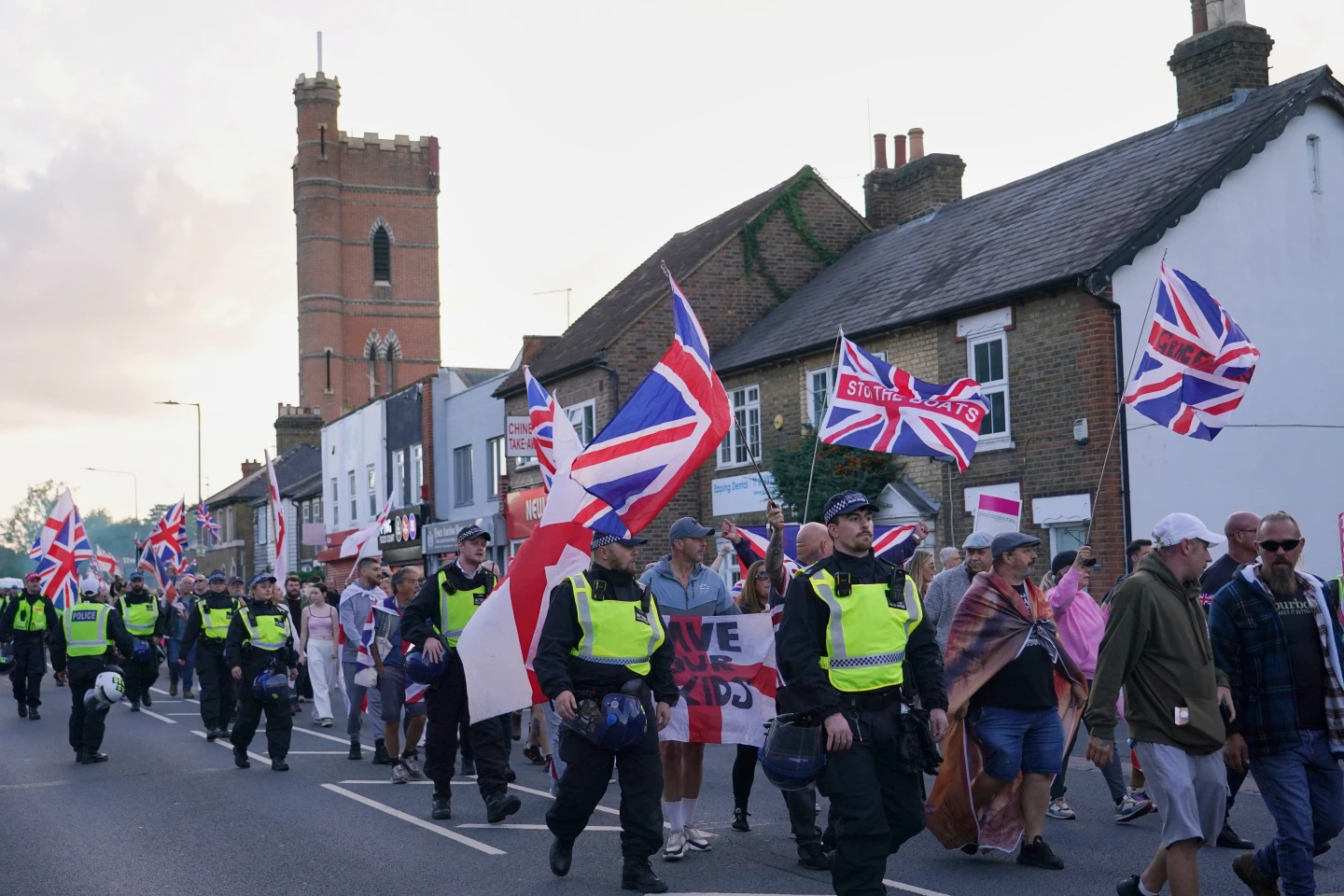 Protest near Bell Hotel