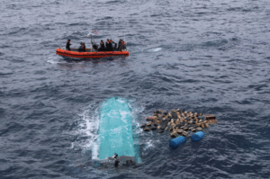 Smuggling vessel capsized in the Pacific Ocean