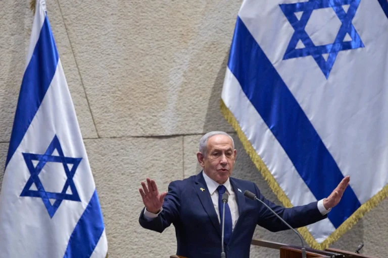 (Israel’s Prime Minister Benjamin Netanyahu addresses lawmakers in the Knesset, Israel’s parliament, in Jerusalem, Monday, Nov. 10 2025.  AP Photo: Ohad Zwigenberg)
