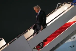 (President Donald Trump walks off Air Force One, Wednesday, Nov. 5, 2025, at Joint Base Andrews, Md., after a day trip to Miami.  AP Photo: Jacquelyn Martin)