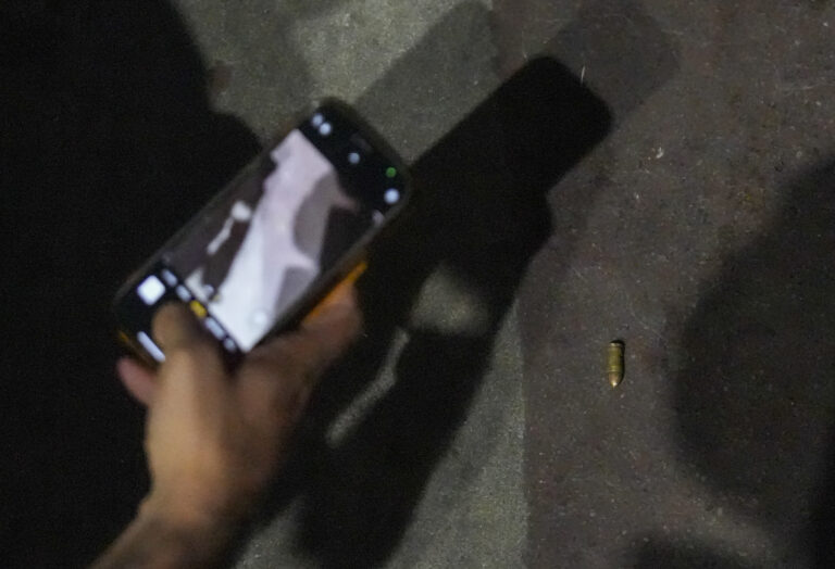 New Delhi: A bullet lies on the ground near the spot after a blast occurred in a parked car near Red Fort, leaving multiple vehicles in flames, in New Delhi, Monday, Nov. 10, 2025. At least eight people were killed and 24 others suffered injuries in the incident. (PTI Photo/Salman Ali)(PTI11_10_2025_000339B)
