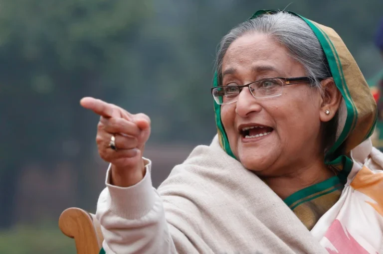 (FILE- Bangladesh’s Prime Minister Sheikh Hasina speaks during a press conference in Dhaka, Bangladesh, on Jan. 6, 2014. AP Photo: Rajesh Kumar Singh, File)