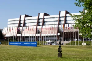 (View of the Council of Europe, Wednesday, June 25, 2025 in Strasbourg, eastern France. (AP Photo/Pascal Bastien, File)