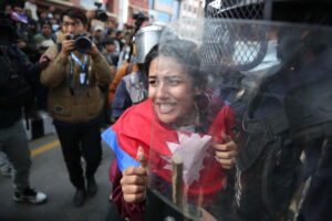 Demonstrators in Maitighar