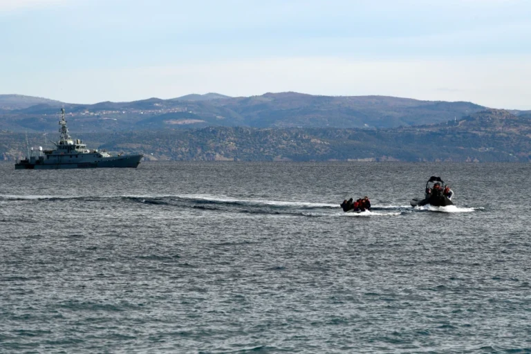 (In this Friday, Feb. 28, 2020 file photo, refugees and migrants arrive in a dinghy accompanied by Frontex vessels at the village of Skala Sikaminias, on the Greek island of Lesbos, after crossing the Aegean sea from Turkey. AP Photo: Michael Varaklas, File)
