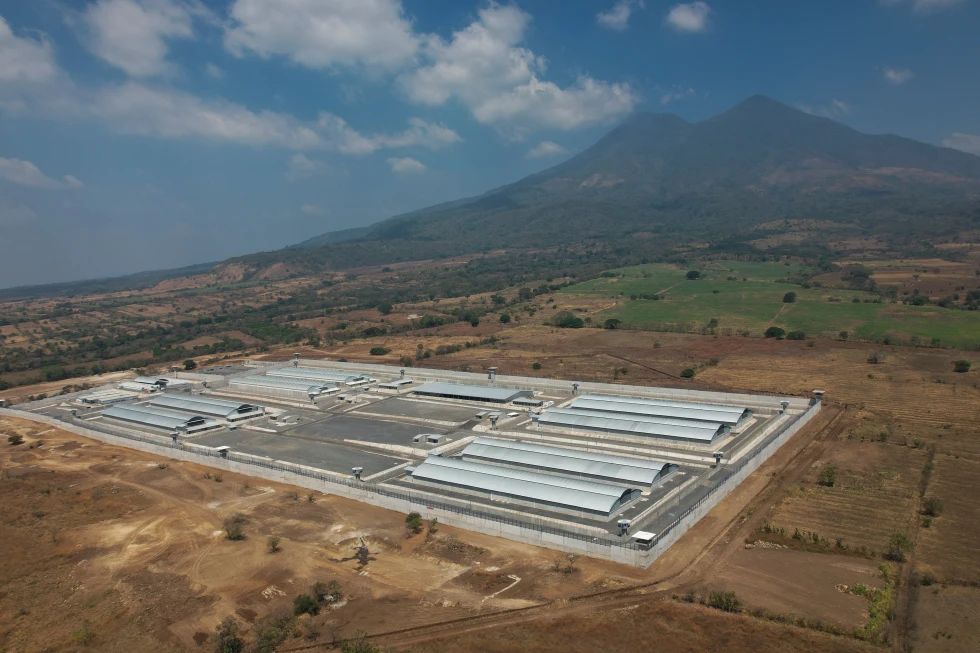 (A mega-prison known as Detention Center Against Terrorism (CECOT) stands in Tecoluca, El Salvador, March 5, 2023.  AP Photo: Salvador Melendez, File)