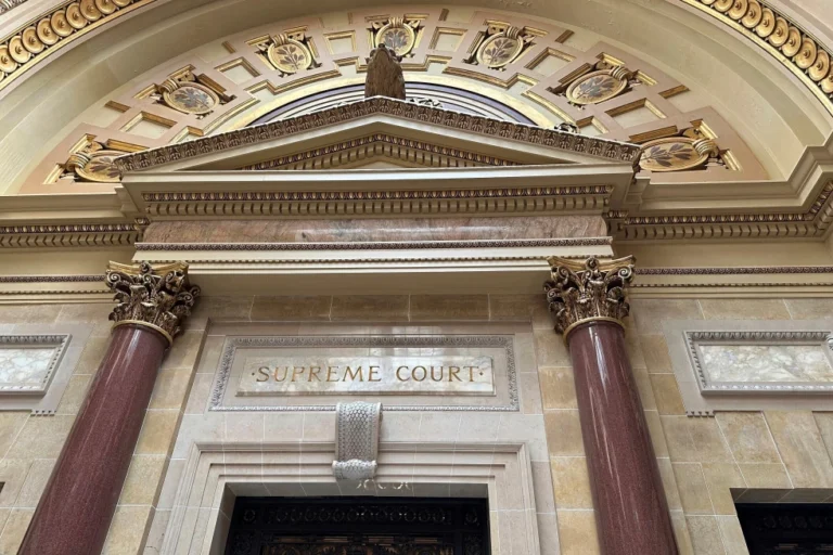 (The entrance to the Wisconsin Supreme Court chambers is seen in the state Capitol in Madison, Wis., March 14, 2024.  AP Photo: Todd Richmond, File)