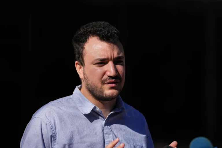 (Palestinian activist Mahmoud Khalil holds a news conference outside Federal Court on Tuesday, Oct. 21, 2025 in Philadelphia. AP Photo: Matt Rourke, File)