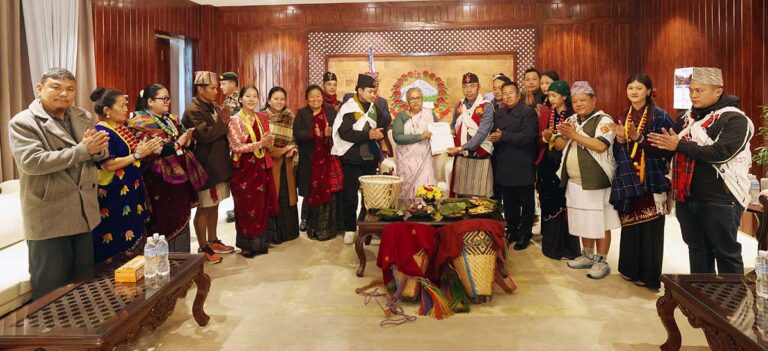 PM Karki with nepali culture