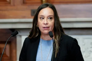 (Rep. Monica De La Cruz, R-Texas, speaks to the media at the Capitol in Washington, Sept. 29, 2023. (AP Photo/Mariam Zuhaib, FIle)