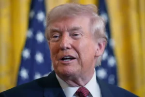 (President Donald Trump speaks during an event on coal power in the East Room at the White House, Wednesday, Feb. 11, 2026, in Washington. AP Photo: Mark Schiefelbein)