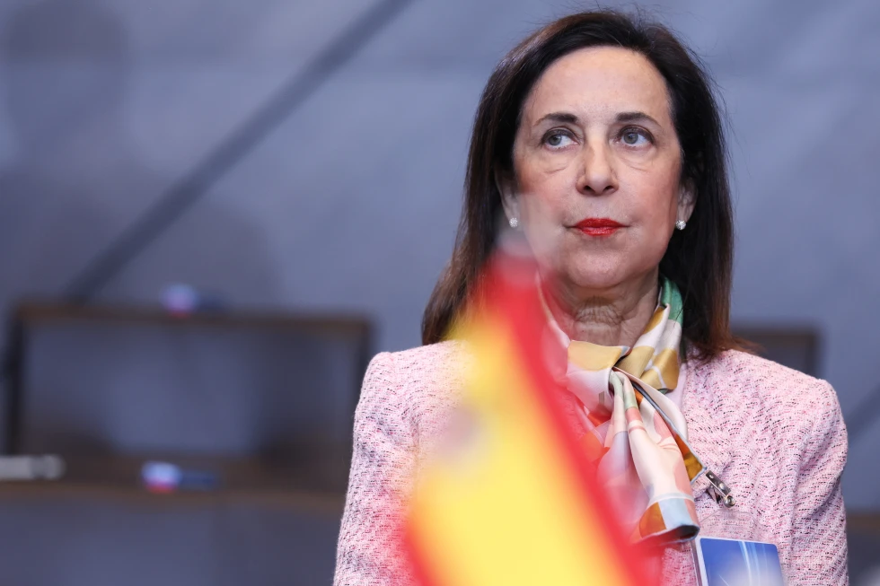 (Spain’s Defense Minister Margarita Robles waits for the start of a meeting of the North Atlantic Council in defense ministers format at NATO headquarters in Brussels, Wednesday, Oct. 15, 2025  AP Photo: Omar Havana, file)