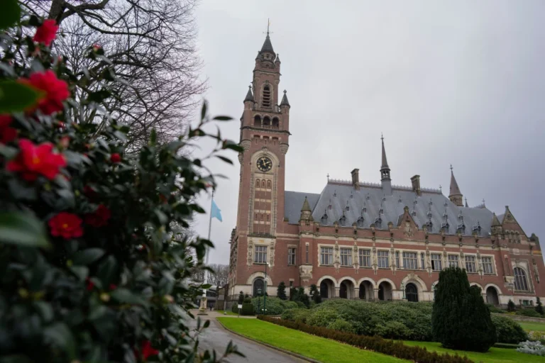 (A view of the peace Palace housing the International Court of Justice, the UN’s top court, is seen, Feb. 2, 2024, in The Hague, Netherlands. AP Photo: Peter Dejong, File)