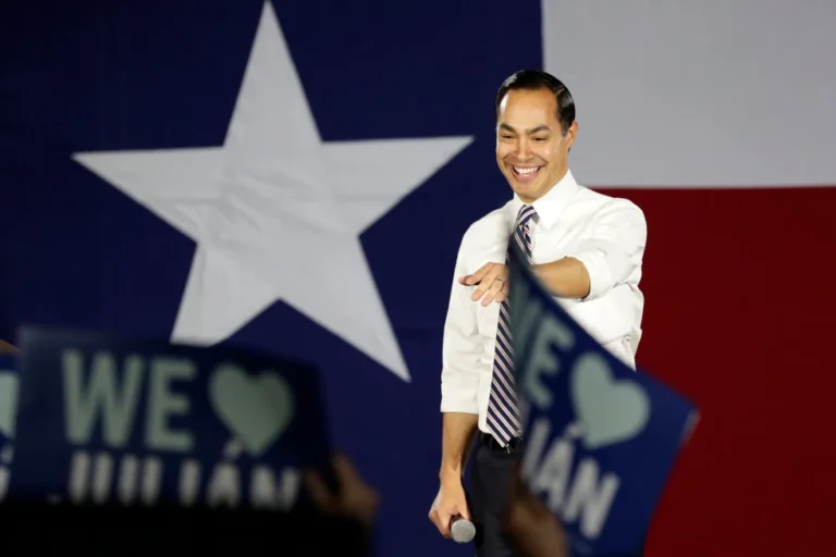 (Former Secretary of Housing and Urban Development Julian Castro speaks during a town hall for Democratic presidential candidate Sen. Elizabeth Warren in San Antonio, Thursday, Feb. 27, 2020.  AP Photo: Eric Gay, File)