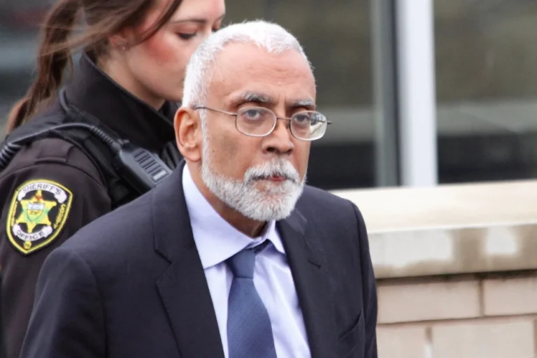 (Subramanyam Vedam walks outside the Centre County Courthouse, Feb. 6, 2025, in Bellefonte, Pa. Geoff Rushton: StateCollege.com via AP, File)