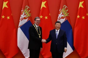 Chinese President Xi and Serbia Aleksandar