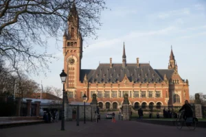 (Exterior view of the Peace Palace, which houses the International Court of Justice, or World Court, in The Hague, Netherlands, Monday, Feb. 18, 2019. (AP Photo/Peter Dejong, File)