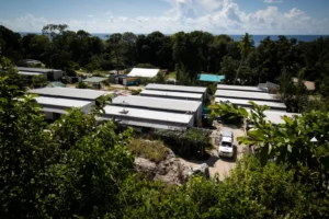 (The Nibok refugee settlement on Nauru is shown from the air, Sept. 4, 2018. (Jason Oxenham/Pool Photo via AP, File)