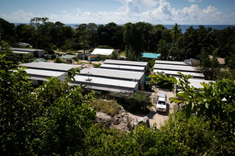 (The Nibok refugee settlement on Nauru is shown from the air, Sept. 4, 2018. (Jason Oxenham/Pool Photo via AP, File)