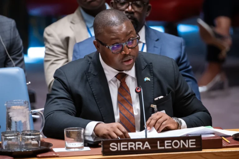 (Sierra Leone’s Foreign Minister Timothy Kabba addresses the High-Level Security Council meeting of the United Nations General Assembly, Sept. 23, 2025. (AP Photo: Angelina Katsanis, File)