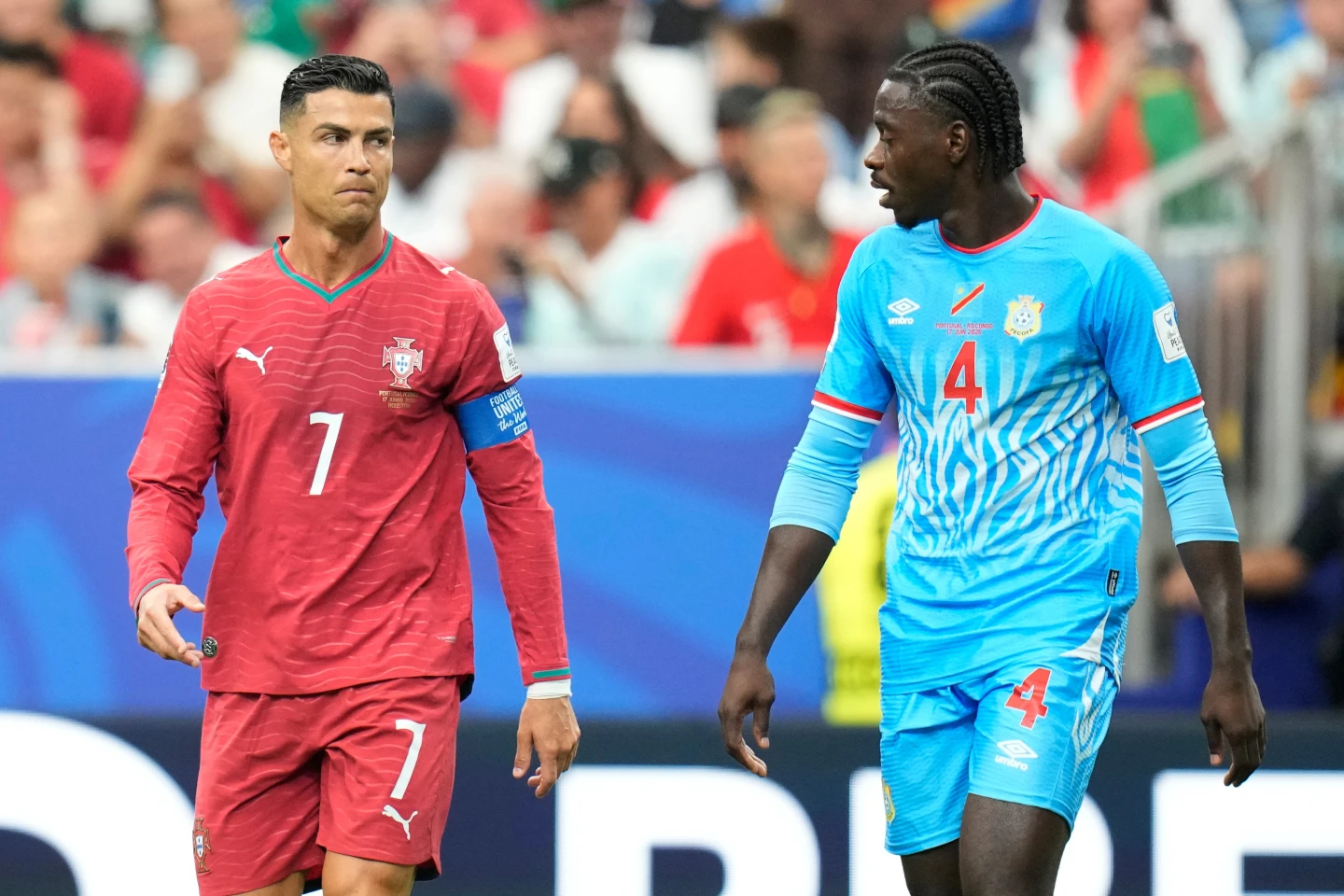 (Portugal's Cristiano Ronaldo , during the World Cup Group K soccer match between Portugal and Congo in Houston, Wednesday, June 17, 2026.  AP Photo: Ashley Landis)