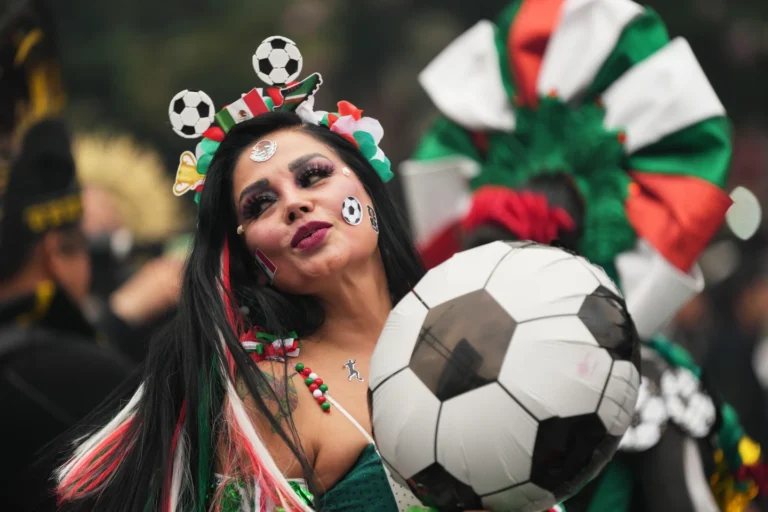 (A dance performs along Reforma Ave Mexico City Saturday, June 6, 2026 ahead of the FIFA World Cup. AP Photo)