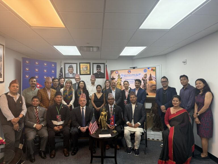 (Nepal received two ancient Nepali statues - Padma Pani and Nritya Devi - from the New York County District Attorney's Office in a handover ceremony held today at the Consulate General of Nepal in New York. Photo: Consulate General of Nepal)