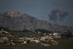 Smoke rises to the sky in Southern Lebanon