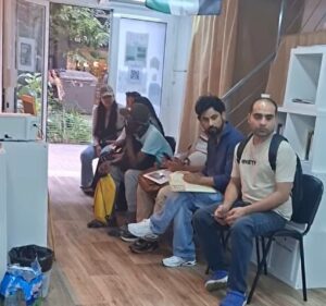(Undocumented Nepali immigrants living in Spain also filling out applications for residence permits as per the procedure. Photo: Santosh Shrestha)