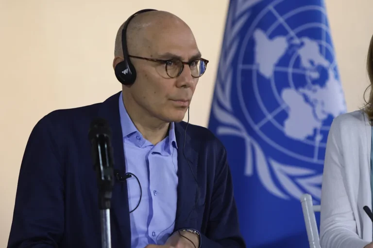 (UN High Commissioner for Human Rights Volker Tuerk attends a press conference at Simon Bolivar International Airport. (is associated with: "UN alarmed over 18 deaths in custody of the US immigration agency ICE." File Photo: Pedro Rances)
