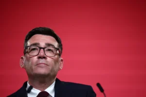 (Andy Burnham speaks after being confirmed as the Labour Party’s new leader and the country’s next prime minister, during ‘Labour’s Special Conference’ in central London, Friday July 17, 2026.  Henry Nicholls-Pool Photo via AP)