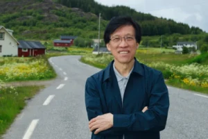 (In this photo taken on Wednesday, June 25, 2025 and released by Cherry Au Hon I, Macao's pro-democracy former lawmaker Au Kam San poses for a photo during a family trip in Norway. AP Photo)